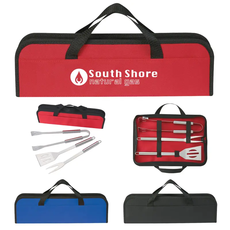 Compact 3-Piece Barbecue Set With Hard-Shell Storage Case 1