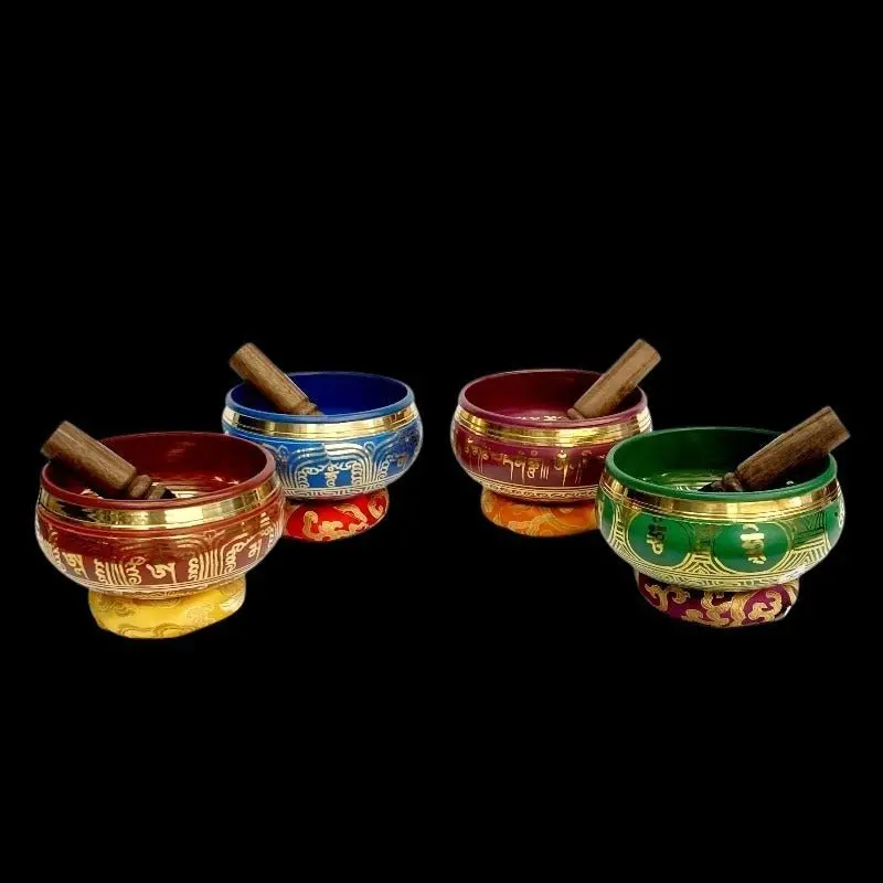 Compact 5-Inch Tibetan Singing Bowl With Chakra Markings 1