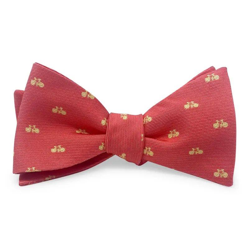 Coral Cycling Motif Hair Bow 1