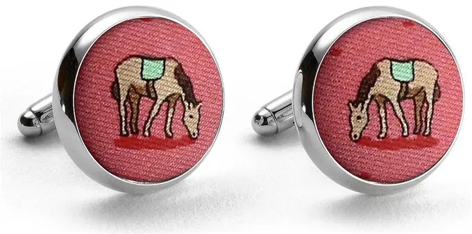 Coral Horse Play Cufflinks – Playful Equestrian Style 1