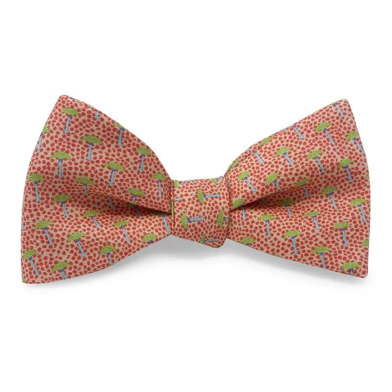 Coral Palm Beach Print Bow Tie 1