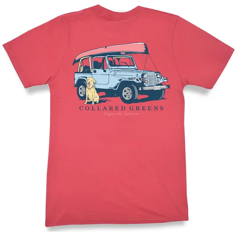 Coral Short Sleeve T-Shirt – 'Jeep Dog' Art 1