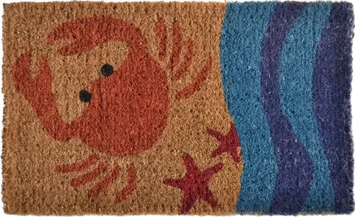 Crab Design Handwoven Coconut Doormat 1