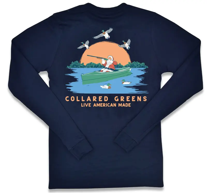 Crack Shot Kringle Navy Long Sleeve T-Shirt 1