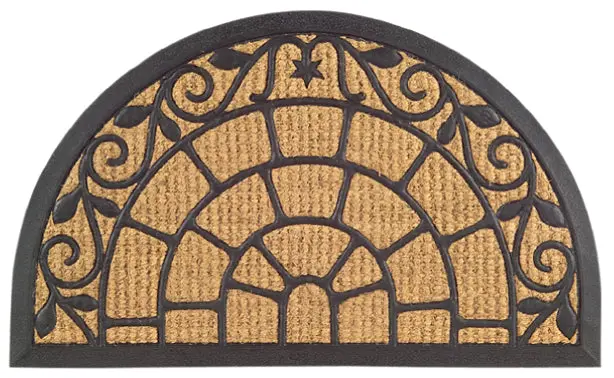 Crown-Embossed Non-Brush Rubber-Coir Doormat 1