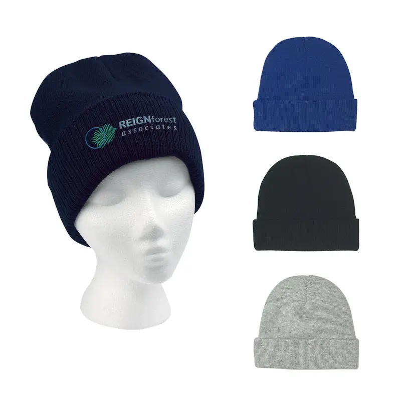 Cuffed Knit Beanie – Soft Acrylic Blend, One-Size-Fits-Most 1