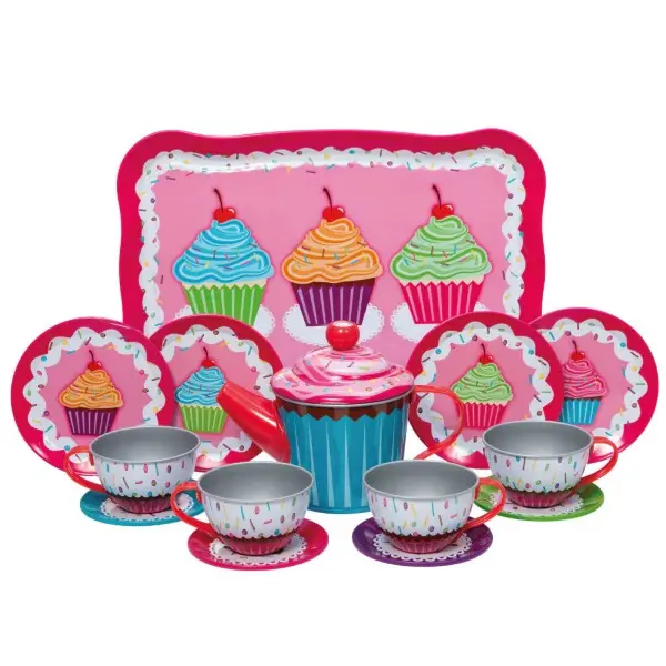Cupcake Design Tin Tea Set For Imaginative Play 1