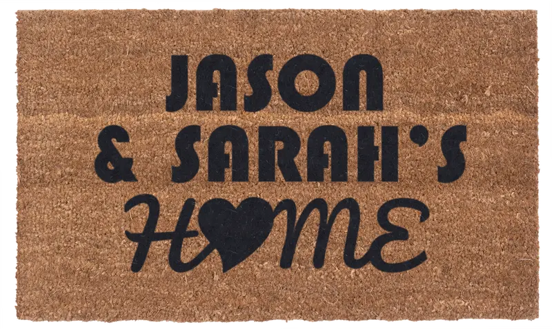 Custom Love-Themed Home Doormat With Vinyl-Printed Coir Design 1