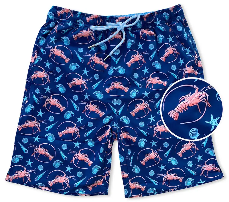 Deep Blue Spiny Lobster Season Swim Trunks 1