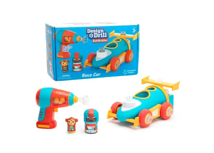 Design & Drill Racecar – Build-It Construction Toy With Power Drill 1
