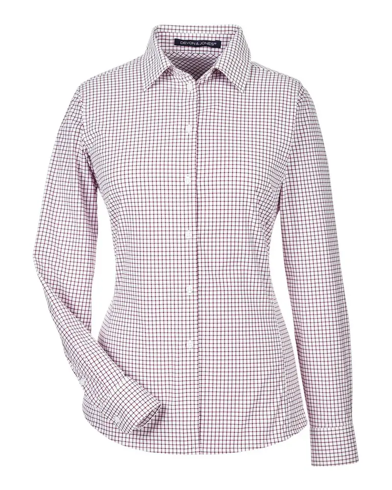 Devon & Jones Crownlux Performance Shirt For Women – Micro Windowpane 1