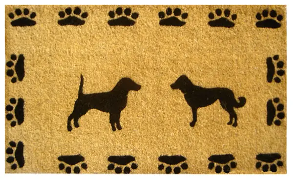 Dog-And-Paw Illustration Handwoven Coco Doormat 1