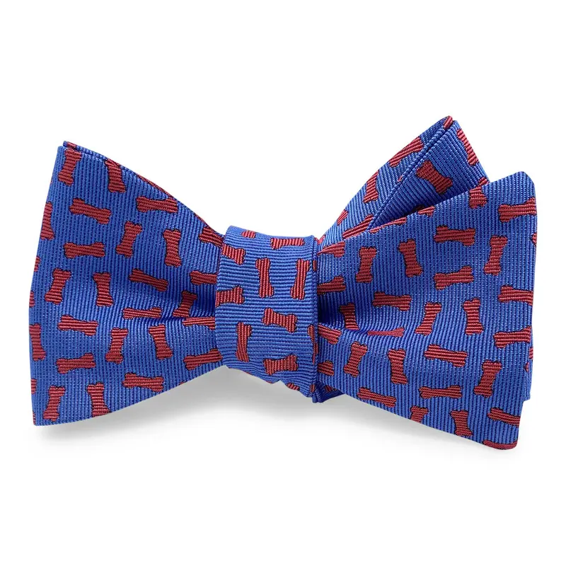 Dog Bone Pattern Hair Bow In Sky Blue 1