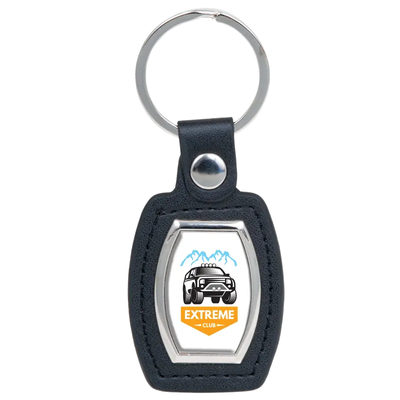 Domed Suburban-Style Keychain Tag With Raised Logo Area 1