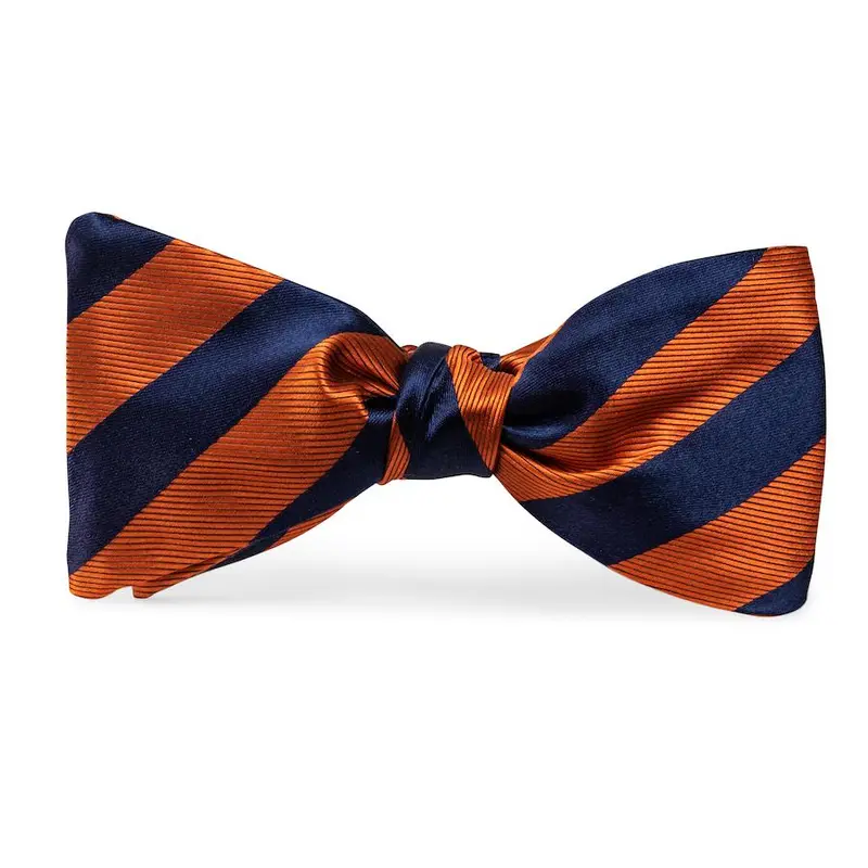 Dulles Orange And Navy Bow Tie 1