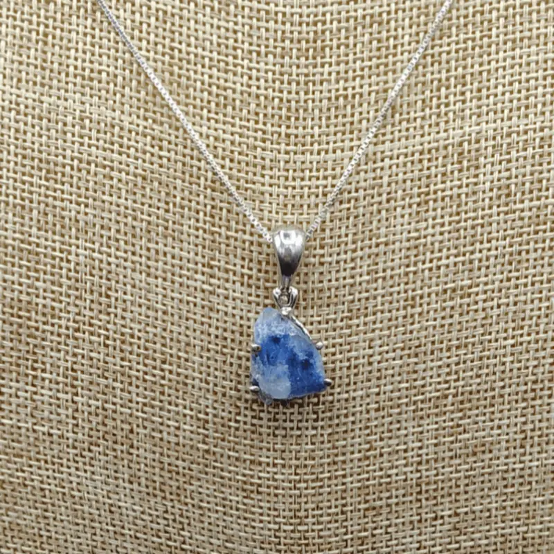 Dumortierite Pendant With Sterling Silver Box Chain 1