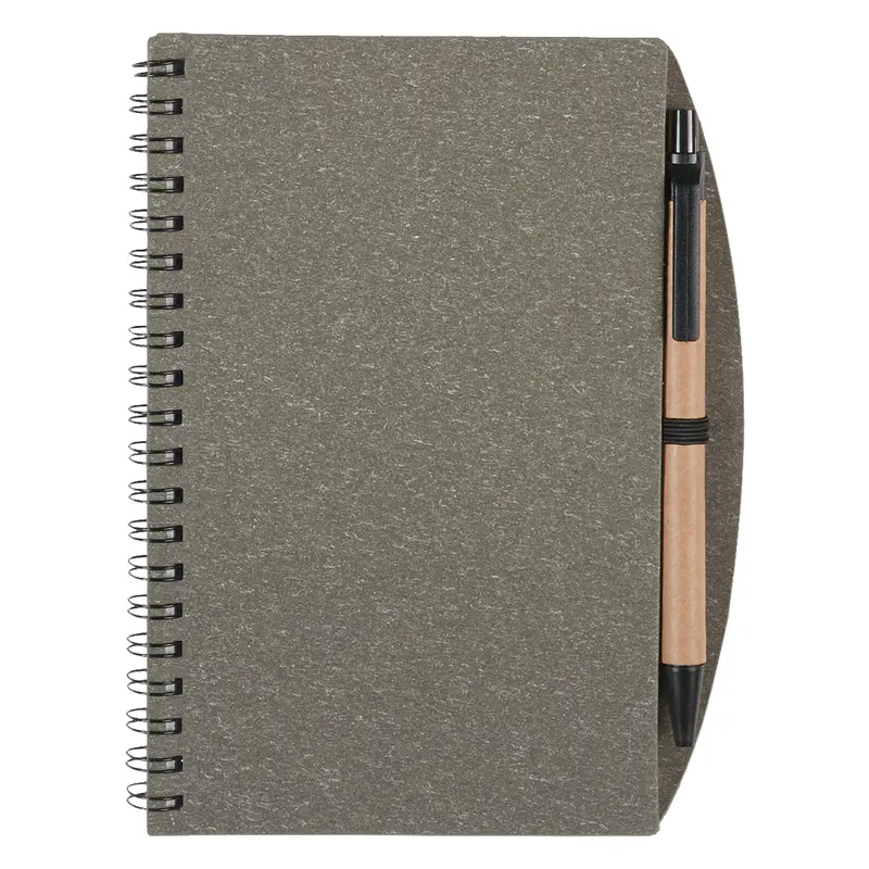 Eco-Conscious 5" X 7" Spiral Notebook With Recycled-Paper Journal & Stylus Pen 1