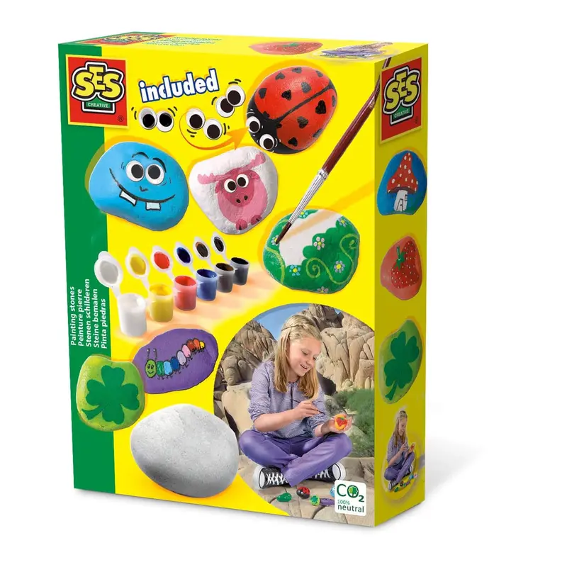 Eco-Friendly Painted Stone Art Kit – Natural Stone Crafting Set 1