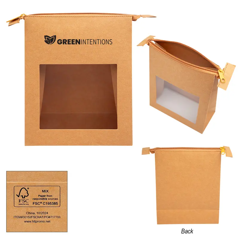 Eco Kraft Zippered Pouch – Biodegradable Paper With Secure Closure 1