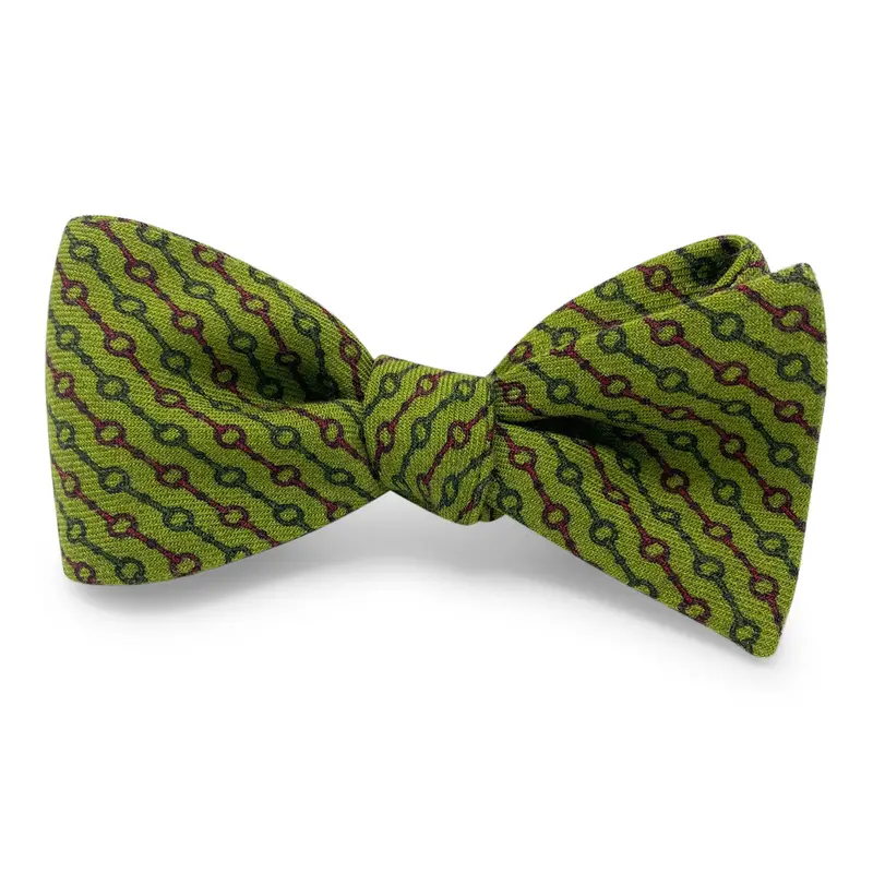 Equestrian Bridle-Style Hair Bow In Green 1
