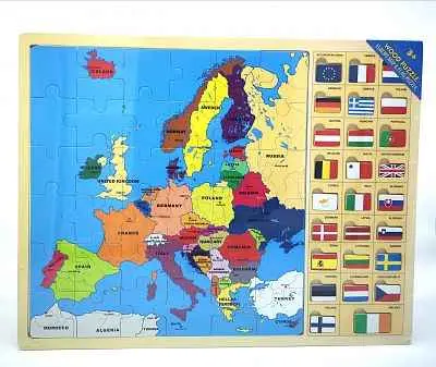 Europe Maps And Flags Jigsaw Puzzle – Geography Learning Tool 1