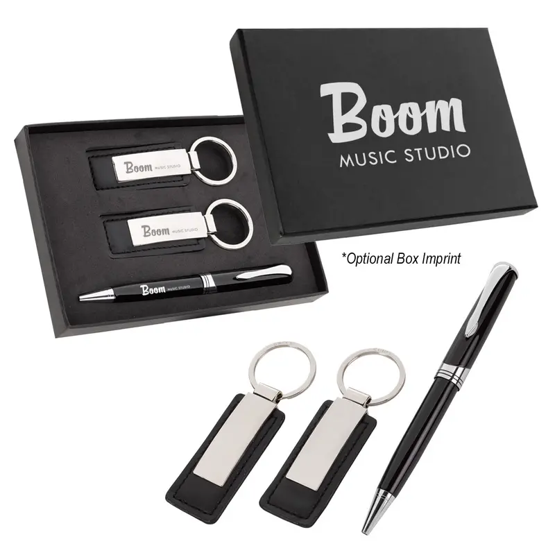 Executive Pen & Leatherette Key Tag Gift Set 1