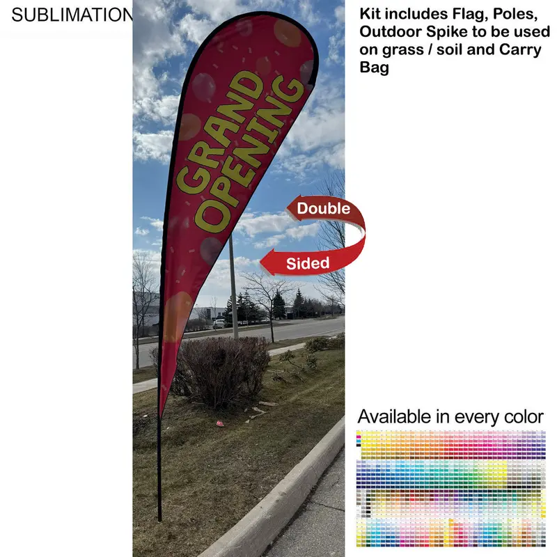 Extra-Large 16' Tear Drop Flag Display Kit – Full-Color Graphics 1