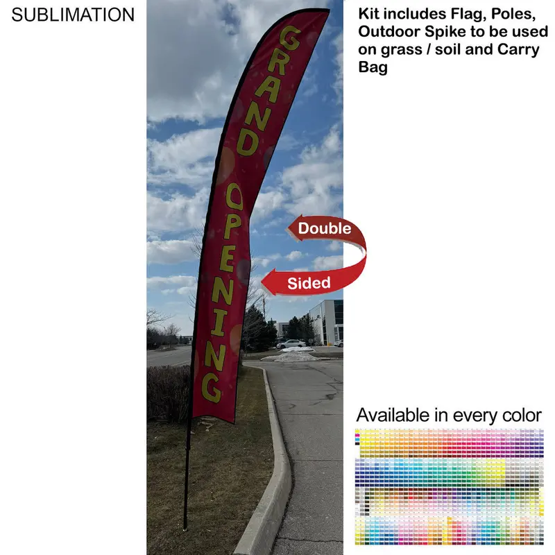 Extra-Large 19' Feather Flag Kit With Outdoor Spike And Carry Bag 1