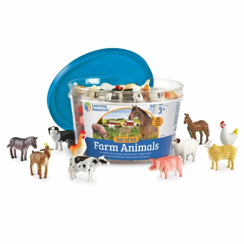 Farm Animal Counters – Set Of 60 Realistic Figurines 1