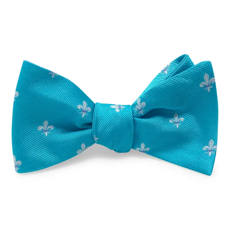 Fleur De Lis Aqua Bow Tie 1