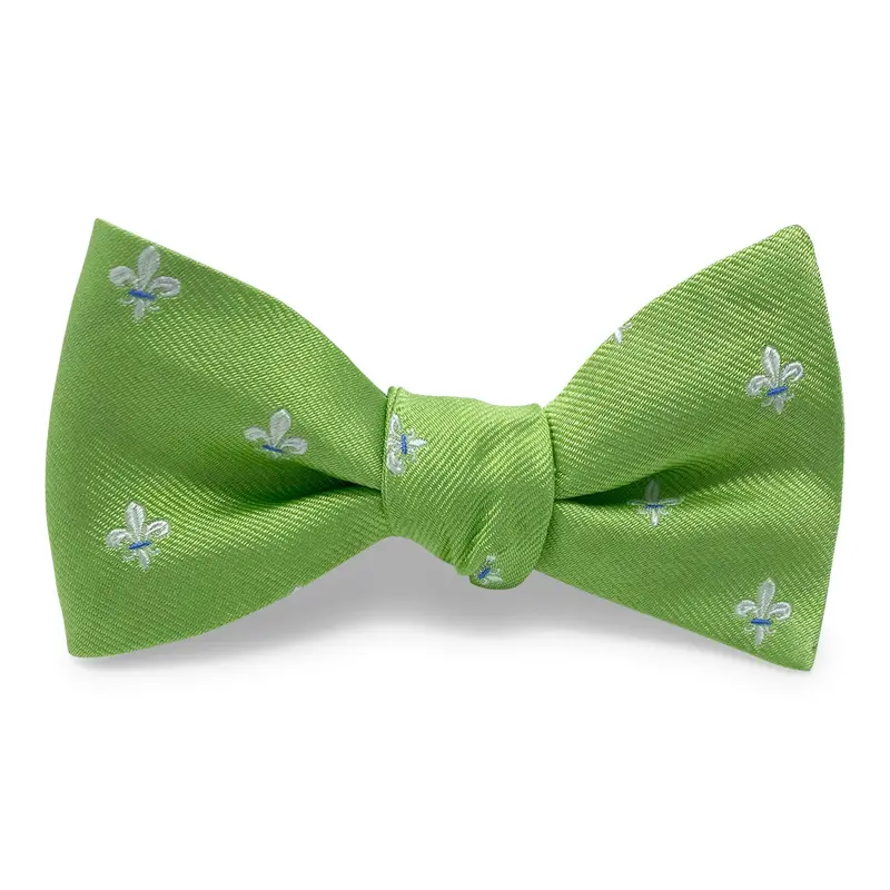 Fleur De Lis Green Bow Clip 1