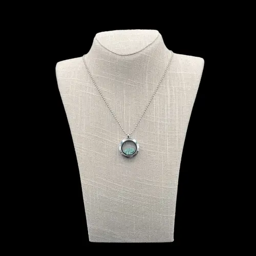 Floating Gemstone Locket Necklace On Adjustable Bead Chain 1