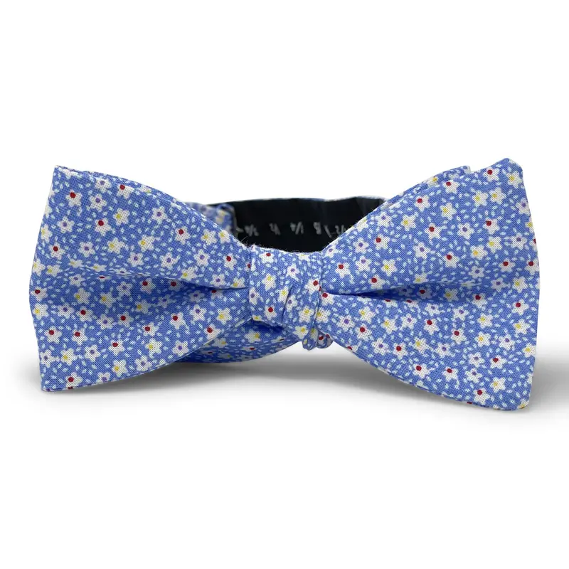 Floret Blue Carolina Cotton Bow Tie 1