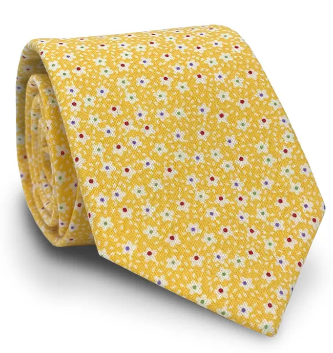 Floret Boy'S Cotton Tie – Yellow 1