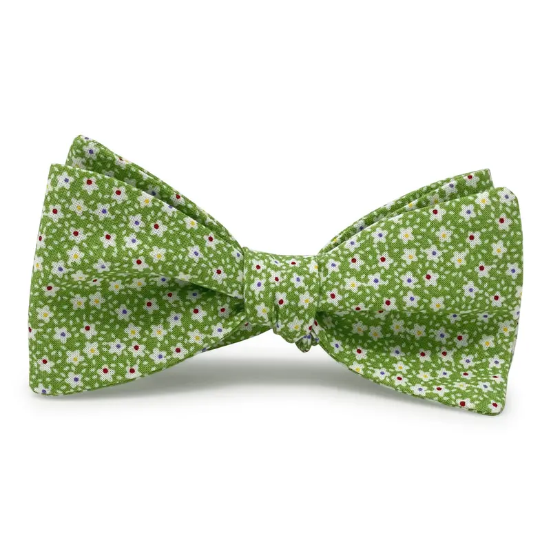 Floret Green Carolina Cotton Bow Tie 1