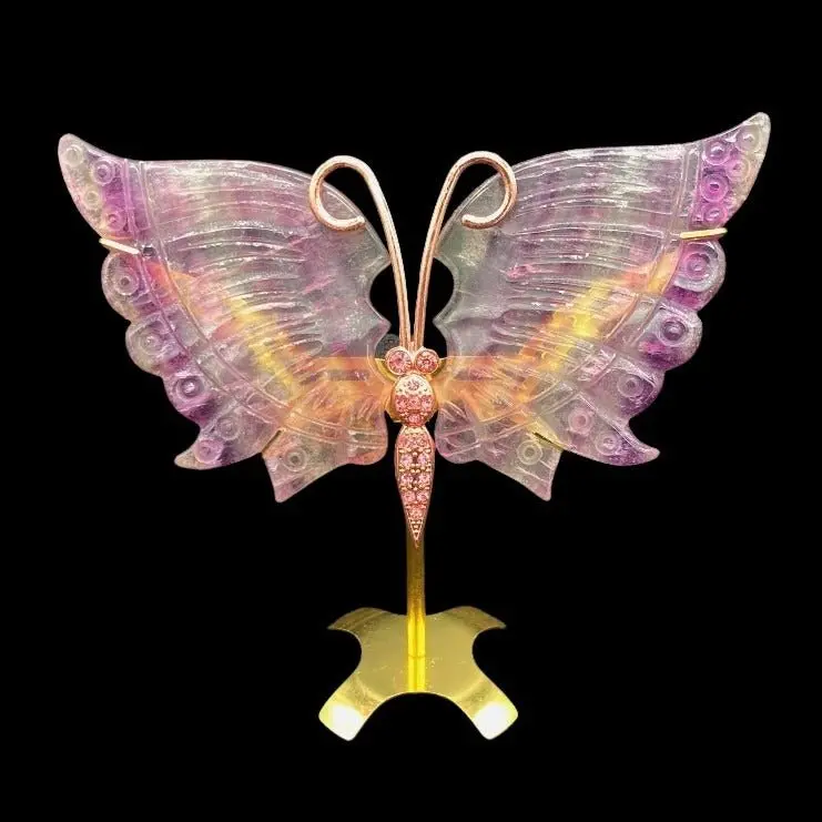 Fluorite Butterfly Display Piece On Stand 1