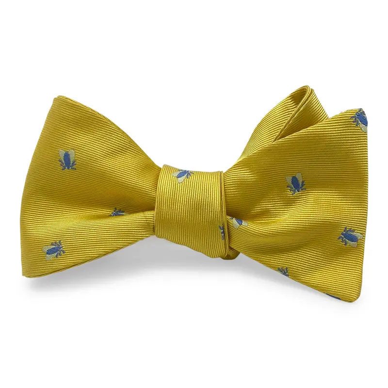 Fly Fishing Motif Hair Bow In Golden Yellow 1