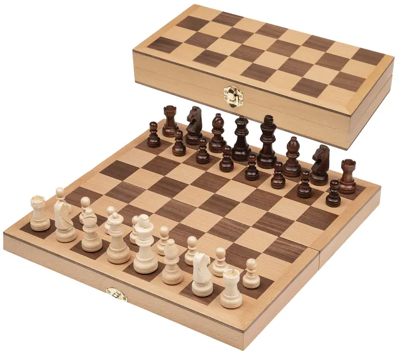 Foldable Wooden Chess Set – Compact Travel-Friendly Design 1