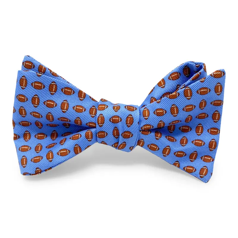Football Inspired Bow In Blue 1