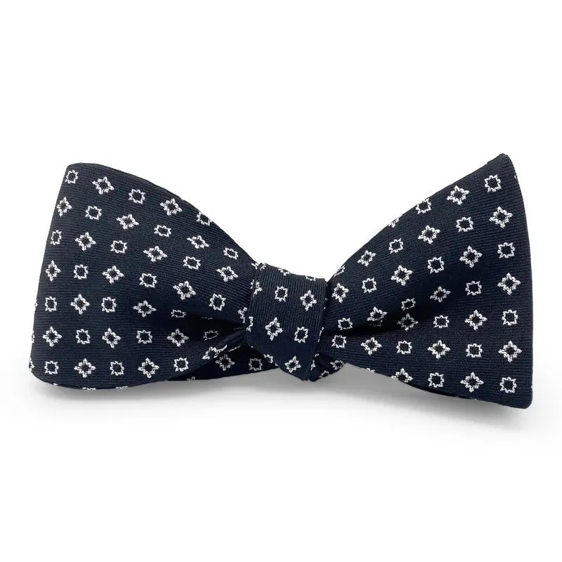Foulard Formal Black And White Bow Tie 1