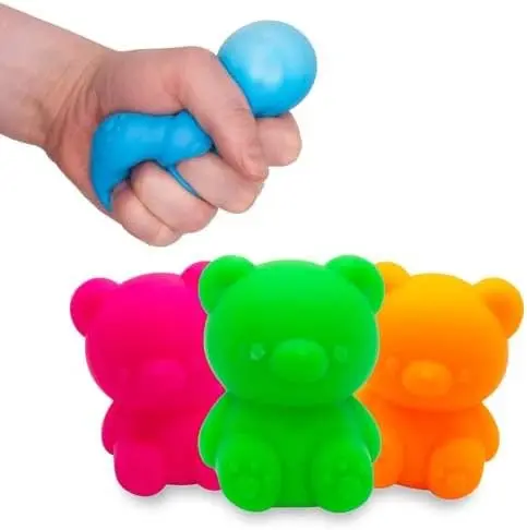 Fruity Neon Squish Bear – Soft Tactile Stress Relief Toy 1