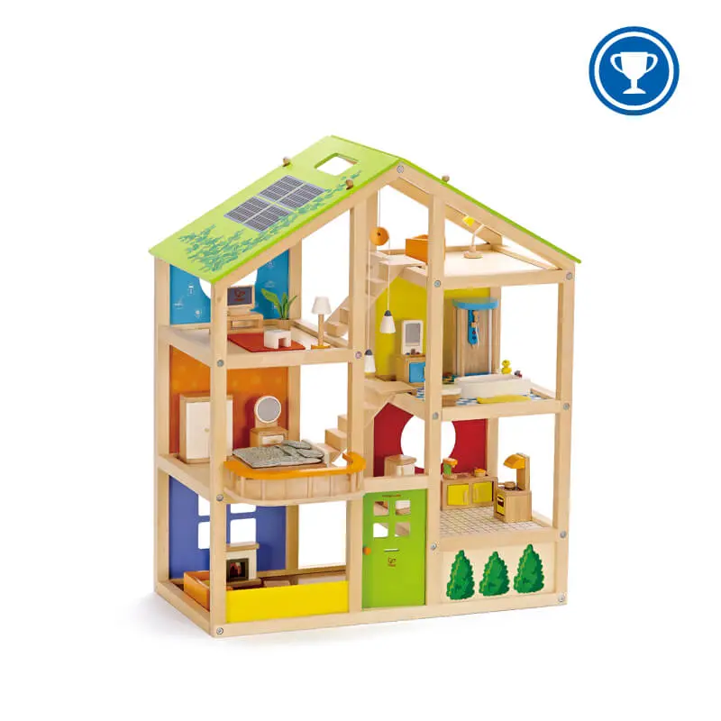 Fully Furnished All-Season Dollhouse By Hape 1