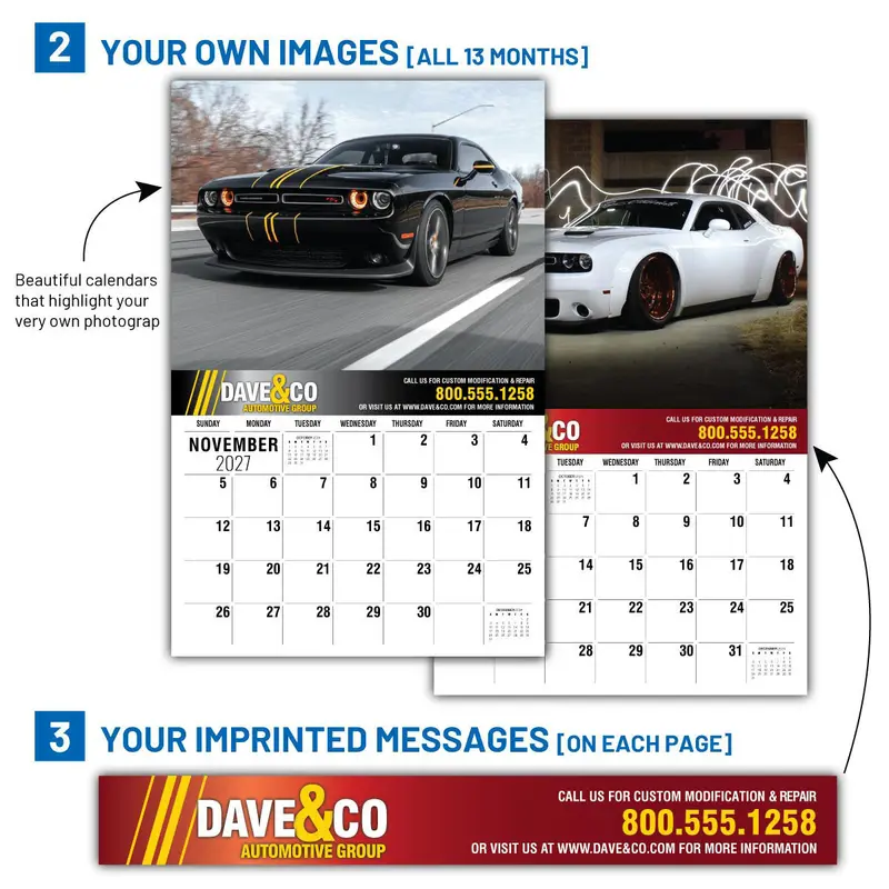 Fully Personalized Wall Calendars – Custom Imprint & Layout Options 1