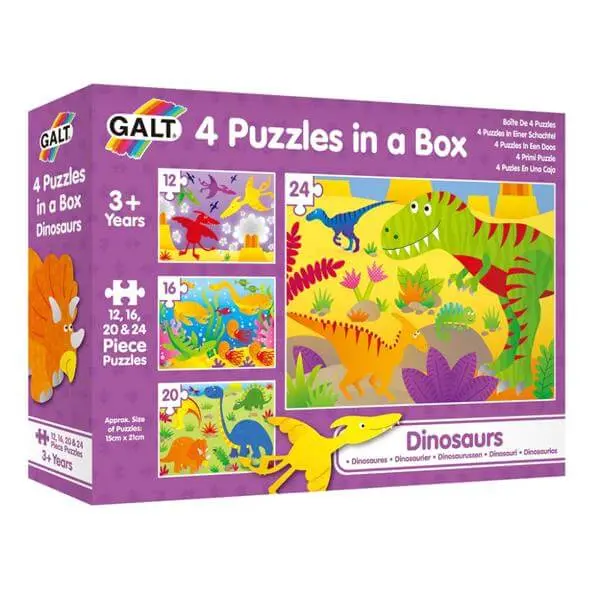 Galt Dinosaur Puzzle Set – Four Jigsaw Puzzles In One Box 1