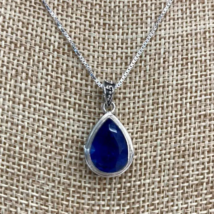 Genuine Tanzanite Solitaire Pendant In Sterling Silver 1