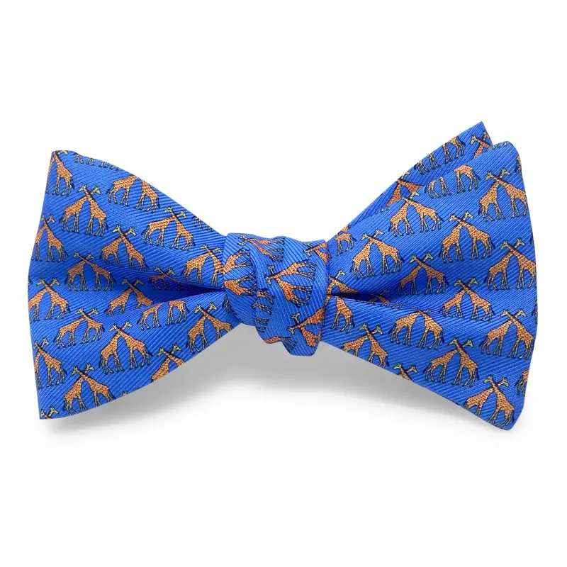 Giraffe Print Bow In Crisp Blue 1