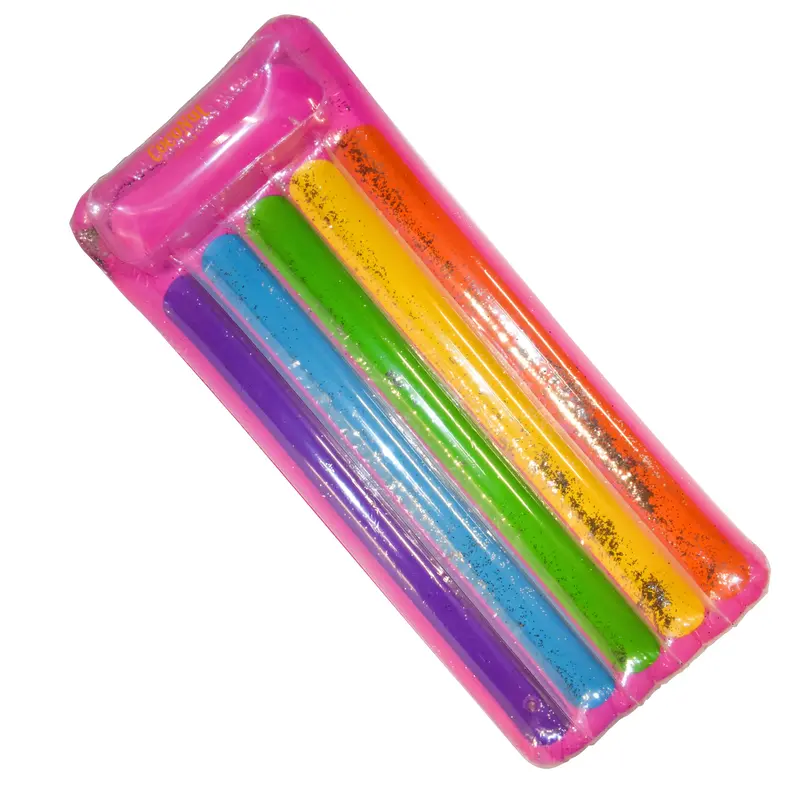 Glitter-Finished Rainbow Pool Lounger For Relaxation 1