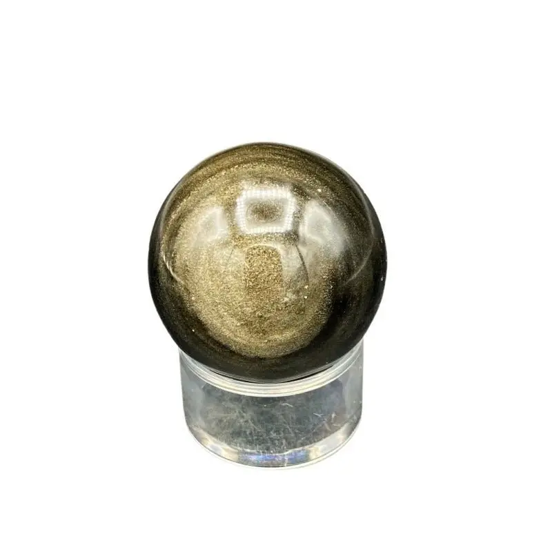Gold Sheen Obsidian Sphere – Small Polished Healing Orb 1