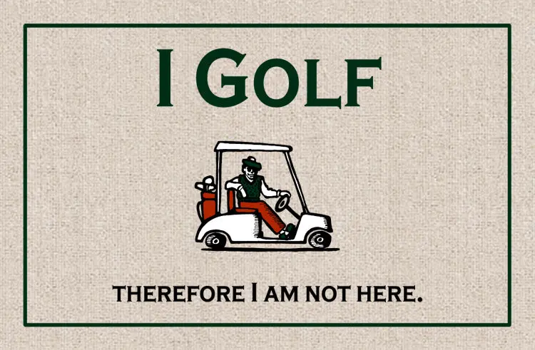 Golf Enthusiast 'I Golf, Therefore I Am' Doormat 1