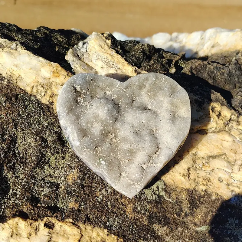 Gray Amethyst Heart Decor For Home Interiors 1